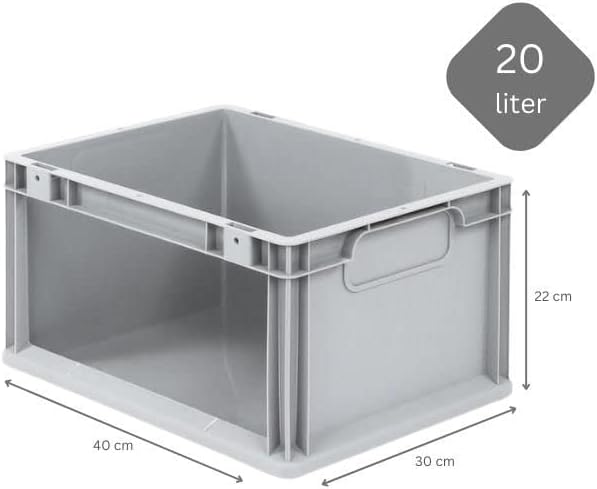 SparSet 10x Eurobox NextGen Store | HxBxT 22x30x40cm | 20 Liter | Seite offen | Eurobehälter, Transp