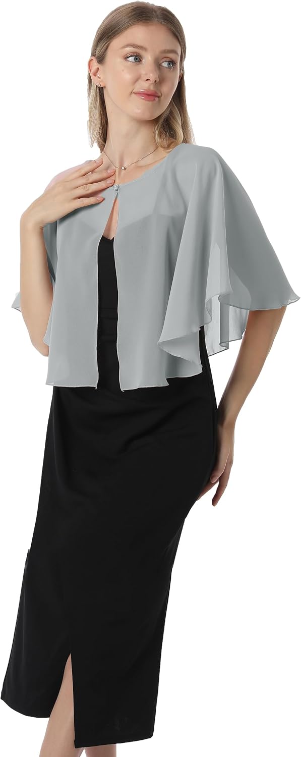 Chiffon Capelet Soft capes Shawls and Wraps for Evening Dress Wedding Cape 1920s shawl accessories f