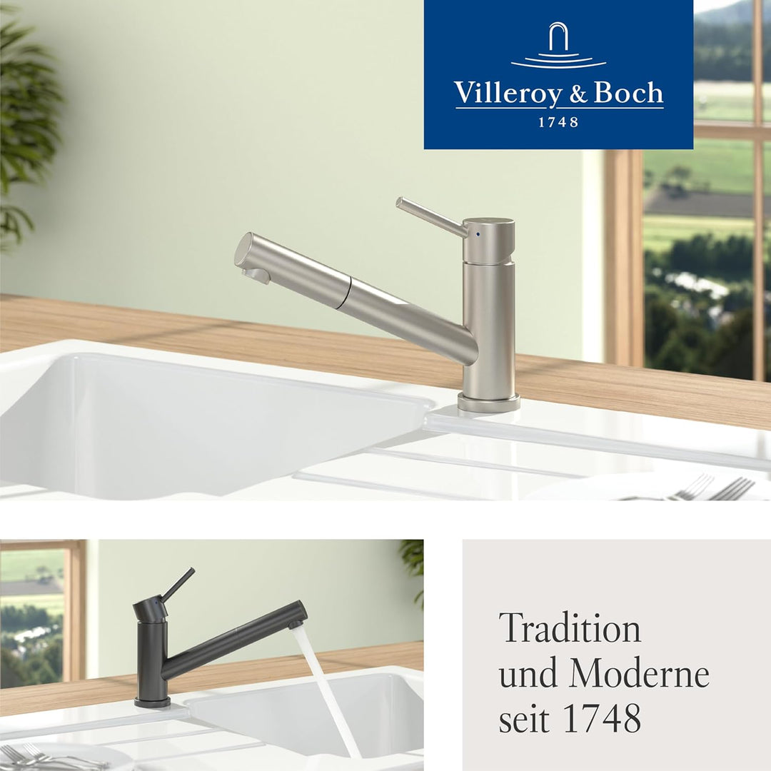 Villeroy & Boch 925800 Como Shower Window Küchenarmatur, Edelstahl massiv, Hochdruck-Vorfenstermonta