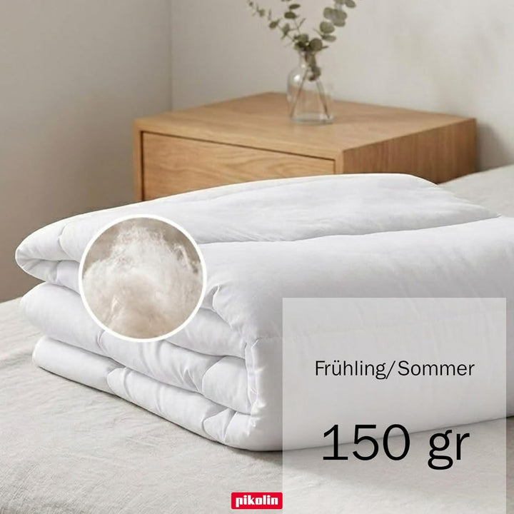 Pikolin Home - Faserdecke mit Aloe Vera-Behandlung (150 g/m²) für Frühling/Sommer Weib Kissen 135/14