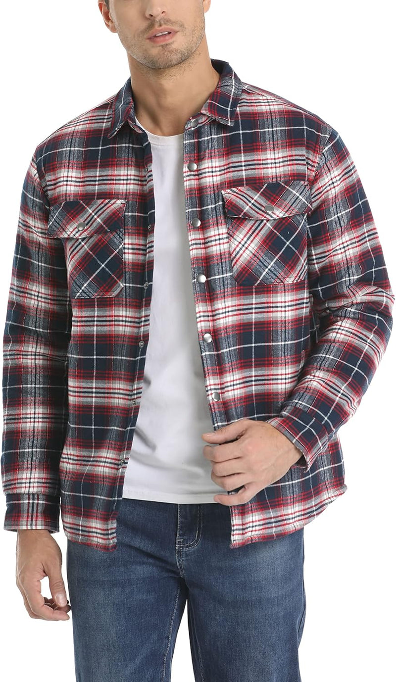 TACVASEN Herren Karierte Hemdjacke Flanellhemd Holzfällerhemd Thermohemd Jacke S Gelb, S Gelb