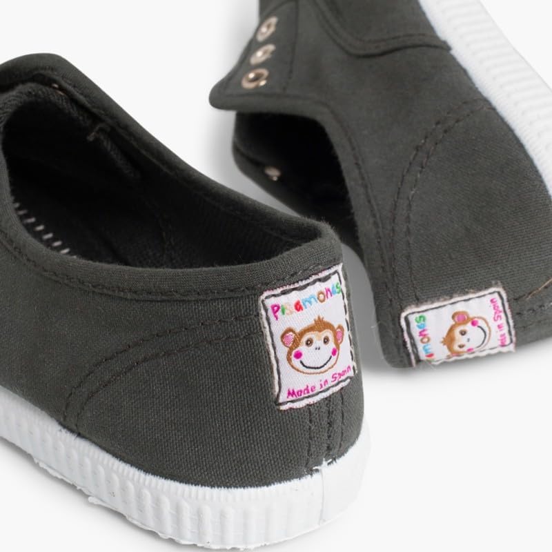 Pisamonas Leinwand-Sneakers Ohne Schnürsenkel Mit Gummispitze Anthrazit 21 EU, Anthrazit 21 EU