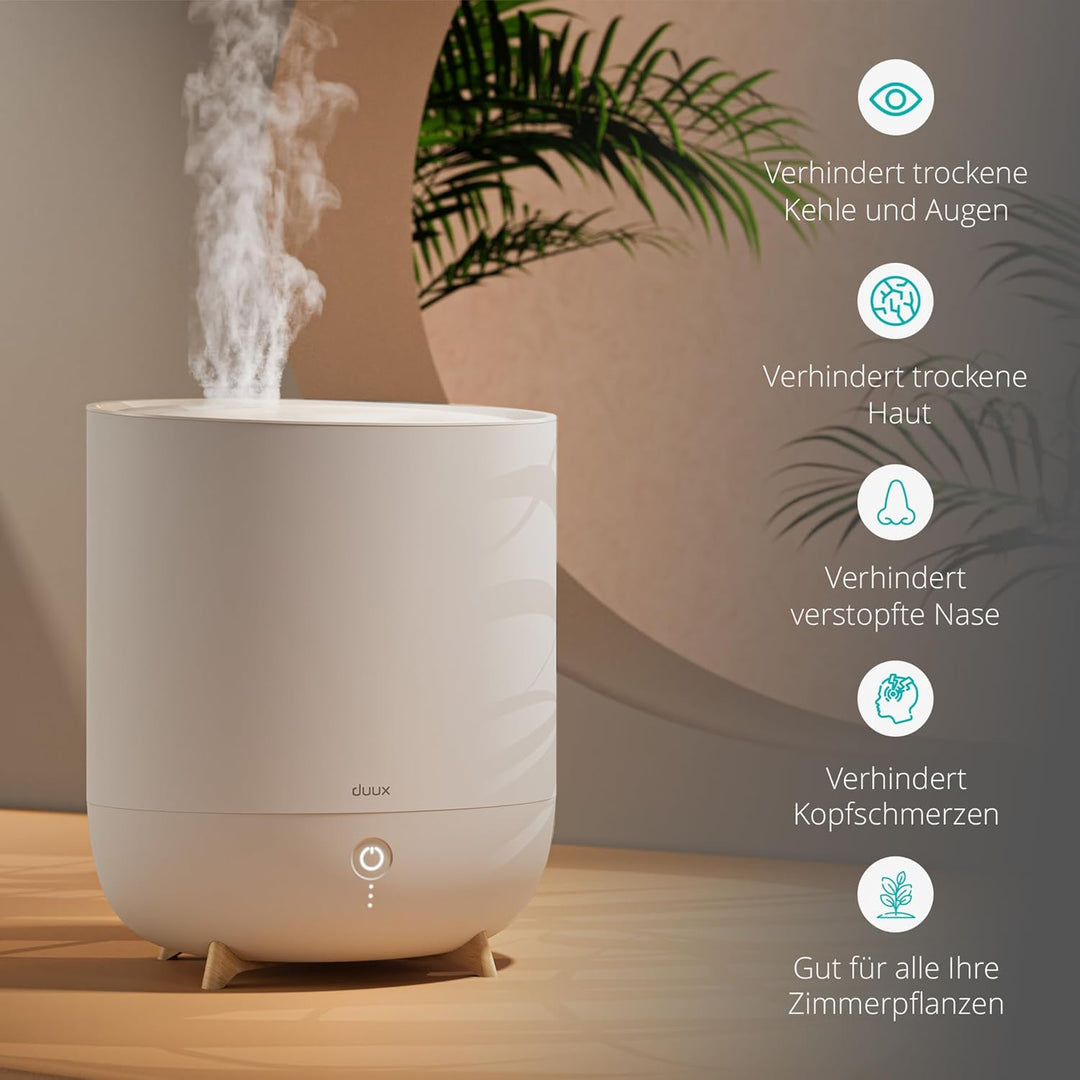 Duux Neo Ultrashall Luftbefeuchter Leise 5L - Smart Air Humidifier - Raumbefeuchter für Schlafzimmer