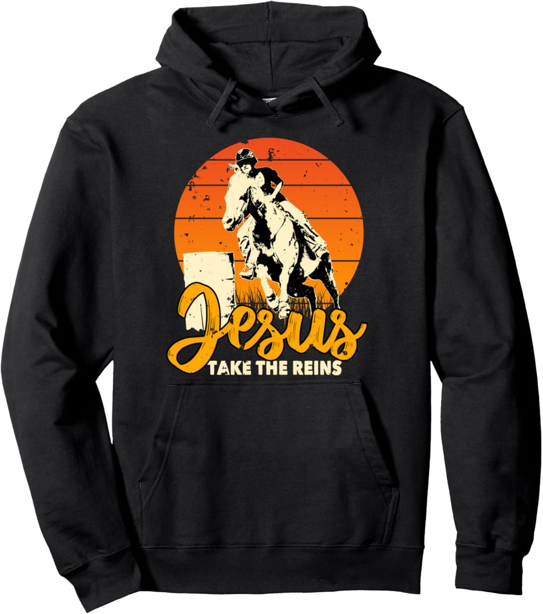 Jesus Take The Reins | Inspirational Christian Horse Racing Pullover Hoodie