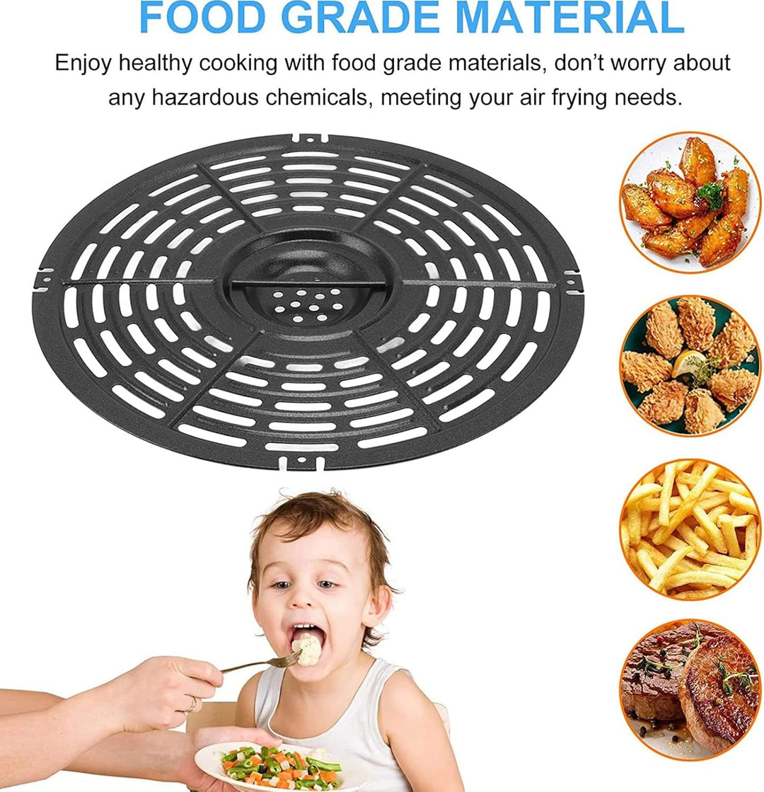 Tissting Air Fryer Liner, 22cm Rund Edelstahl Backpapier Wiederverwendbar Luftfritteuse Liner mit Bü