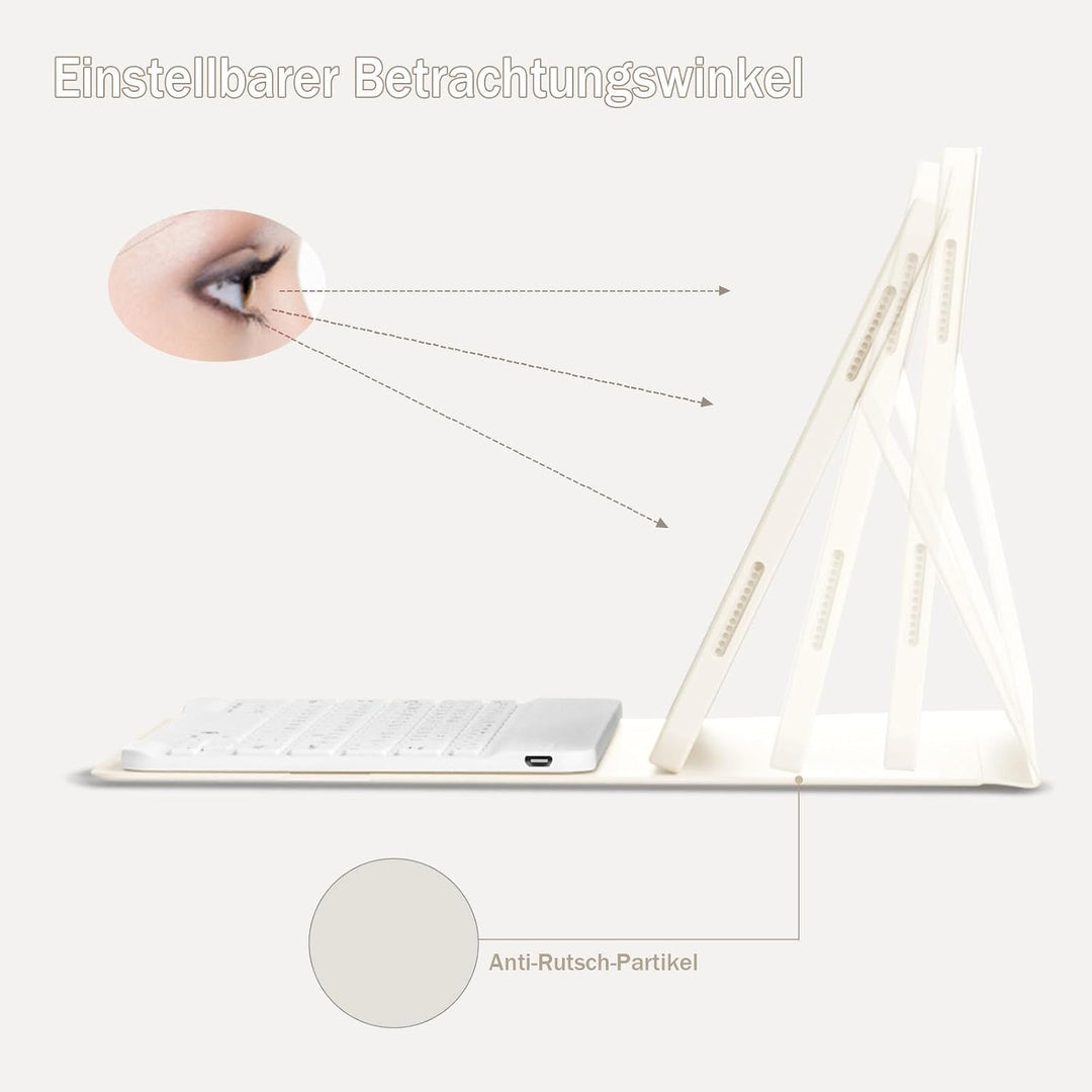 Hülle mit Tastatur für iPad Air 11 Zoll M4/M3/M2 (2026/2025/2024), iPad Air 5/4 Generation (2022/202
