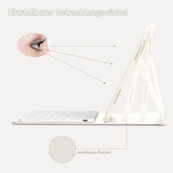 Hülle mit Tastatur für iPad Air 11 Zoll M4/M3/M2 (2026/2025/2024), iPad Air 5/4 Generation (2022/202
