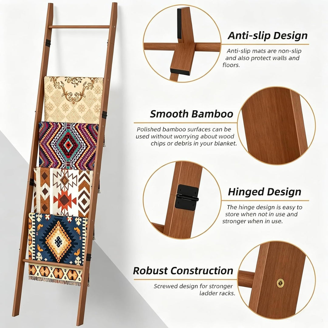BAMBANG Handtuchleiter Kleiderleiter Holz,180cm Handtuchhalter Leiter Dekoleiter Kleiderständer Schl