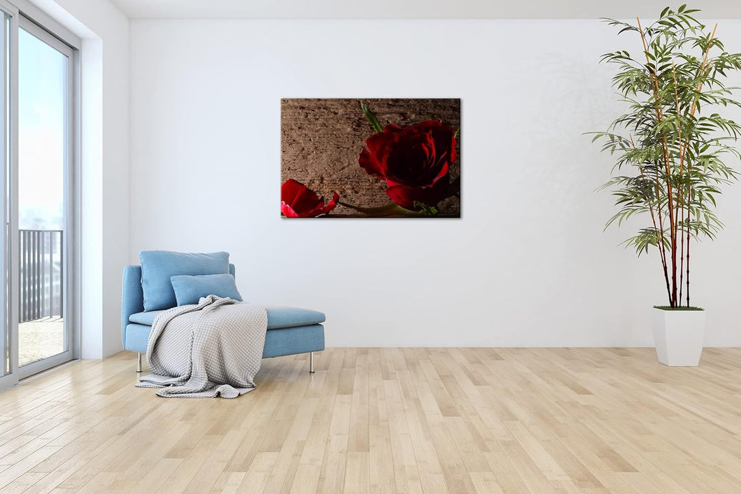 deyoli atemberaubende Rosen im Format: 80x60 als Leinwandbild, Motiv fertig gerahmt auf Echtholzrahm
