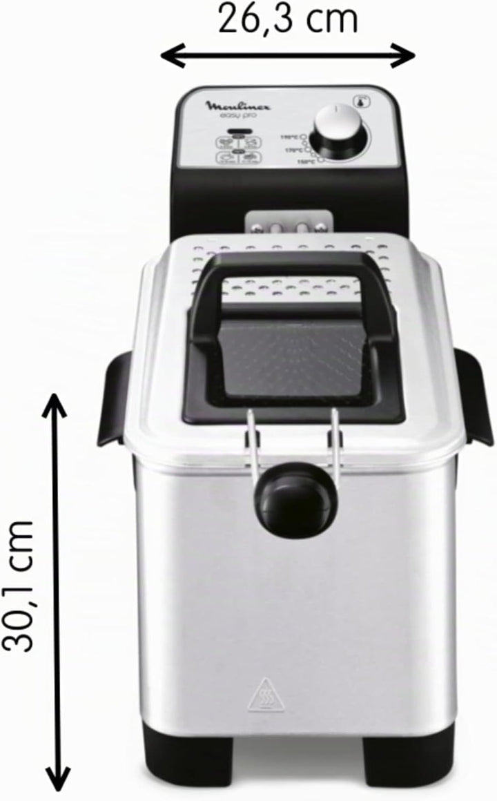 Moulinex Easy Pro 3 l Fritteuse, klassisch, 2.300 W, 2 Frittierstufen, verstellbares Thermostat, 600