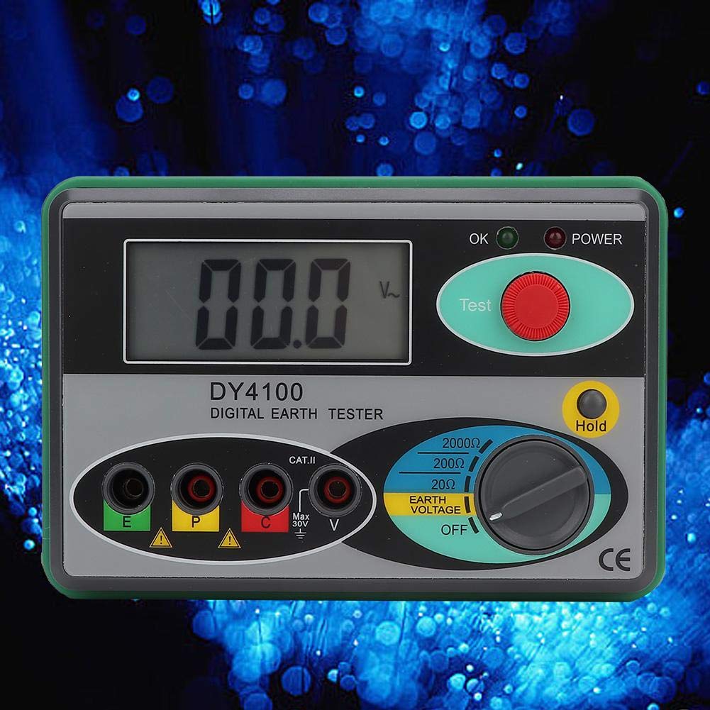 DY4100 Widerstandsmessgerät, Erdungs-Tester, Erdungswiderstand-Tester mit Messmeter, LCD-Display, Di