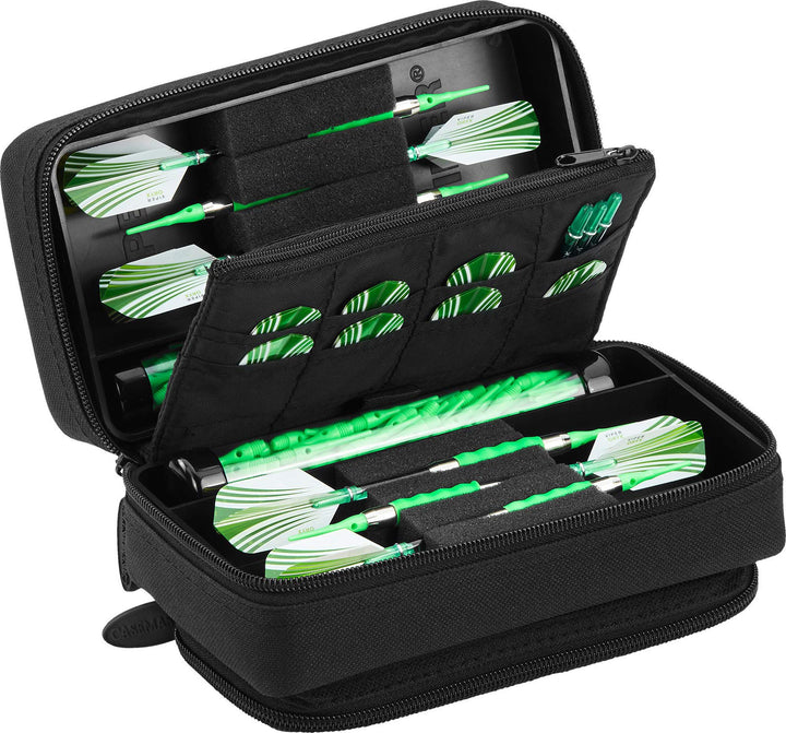 Casemaster Plazma Pro Darttasche für 6 Dartpfeile mit weicher und Stahlspitze, verfügt über eine gro