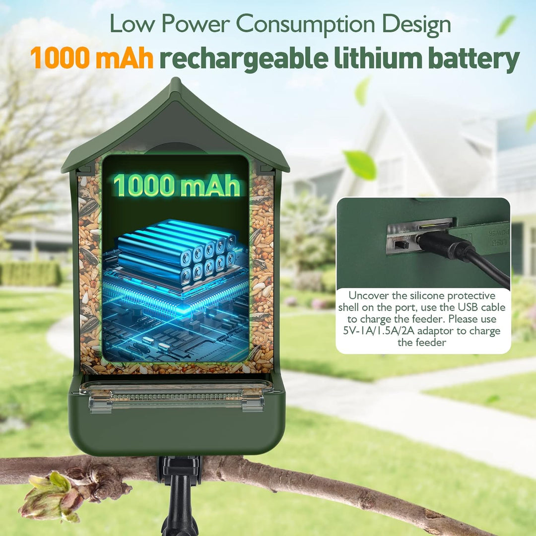 Cozion Vogelfutterhaus, Vogelhäuschen mit Kamera Gartenhäuschen, 1080P HD Vogelhaus Kamera, Nachtsic