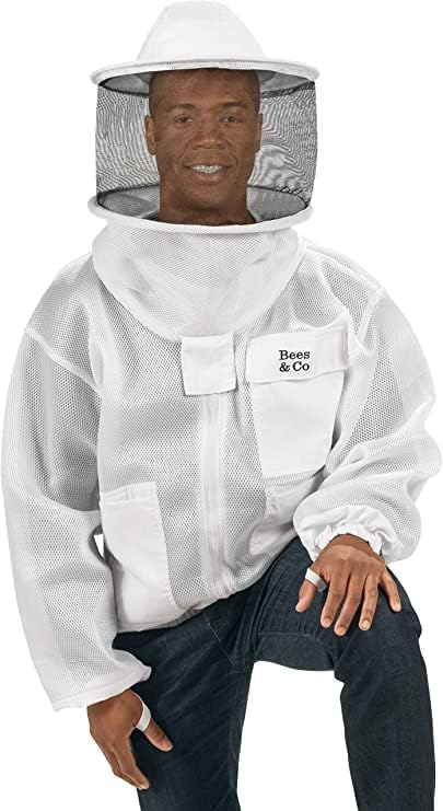 Bees & Co K83 Ultraleichte Imkerjacke mit Rundschleier Kristallweiss S, Kristallweiss S