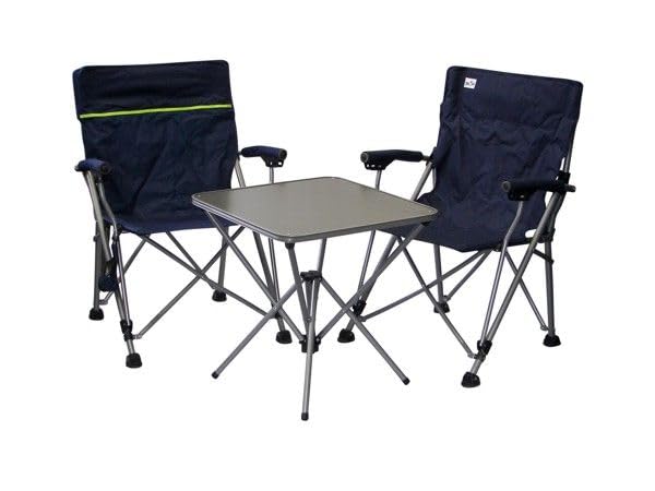 Camping Reise -Set Holly' S JUBILÄUMSET - 2 FALTSTÜHLE + 1 KLAPPTISCH + TRAGTASCHE