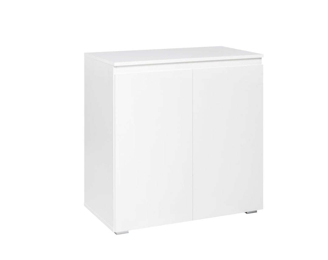 Kommode (B/H/T: 80 x 80 x 40 cm) griffloses Design, weiss matt