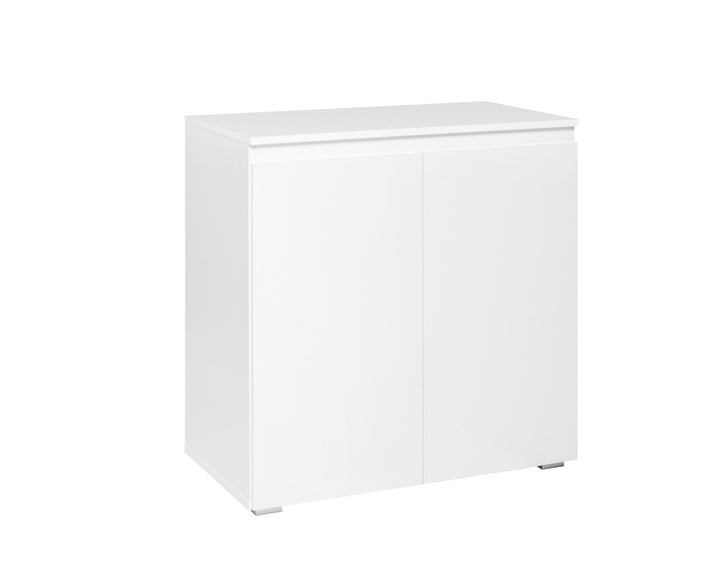 Kommode (B/H/T: 80 x 80 x 40 cm) griffloses Design, weiss matt