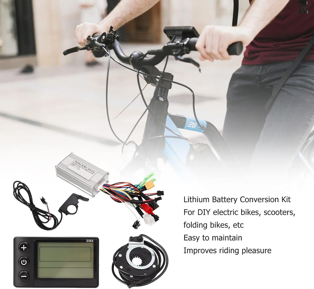 Elektrofahrrad Brushless Motor Controller Kit, 24V 36V 48V 250W 350W 17A Bürstenlose Controller S866