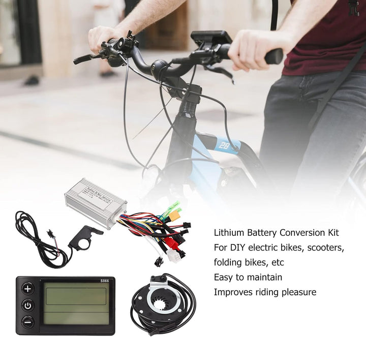Elektrofahrrad Brushless Motor Controller Kit, 24V 36V 48V 250W 350W 17A Bürstenlose Controller S866