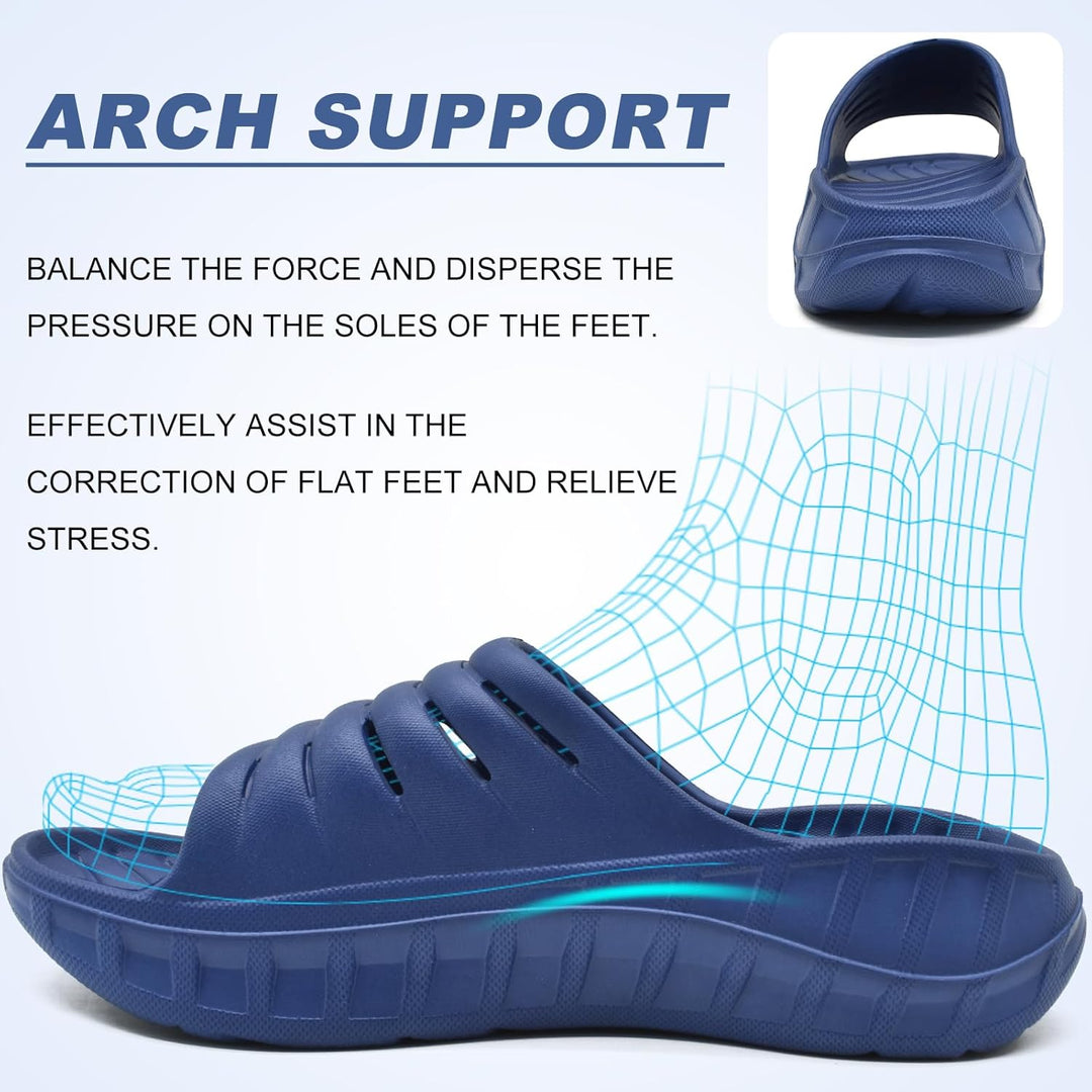 KuaiLu Recovery Sandalen Herren mit Bequeme Plantarfasziitis Arch Support, Orthopädische Männer Leic