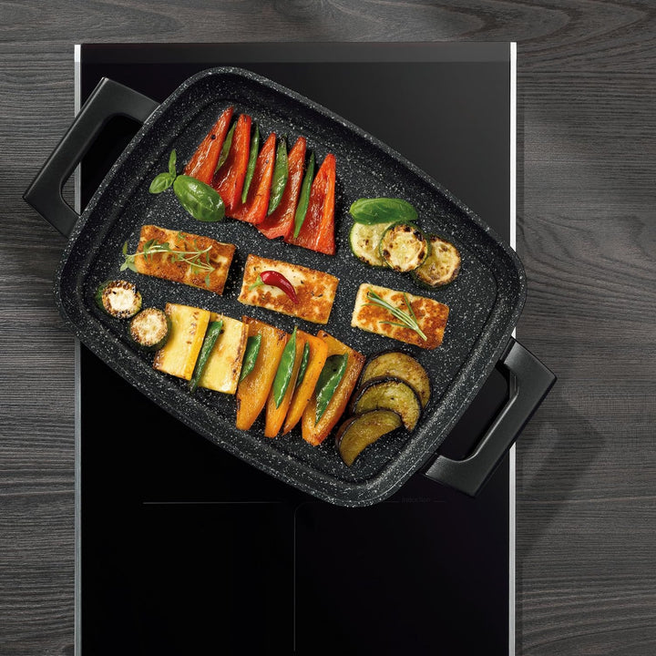 kela 12220 Grillplatte für den Herd, Antihaftbeschichtung, Aluminium, Induktionsgeeignet, 29 x 23 x