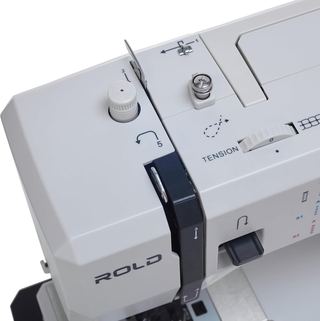Rold G70 Nähmaschine mit 34 Nähprogramme, Automatisches Knopfloch, 100-Watt-Servomotor, Nadeleinfädl