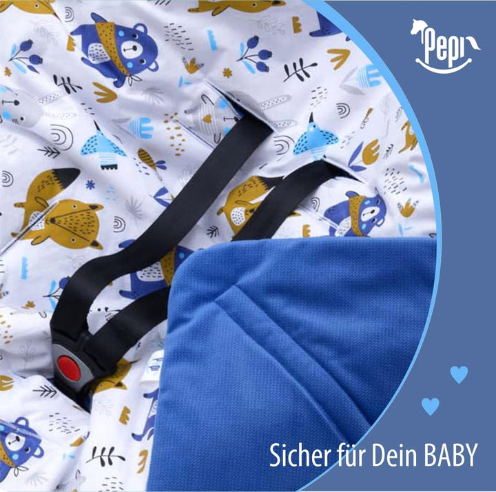 Pepi Babydecke 90×90 cm - Einschlagdecke Babyschale Baumwolle - Babyschale Decke Winter - Decke Baby