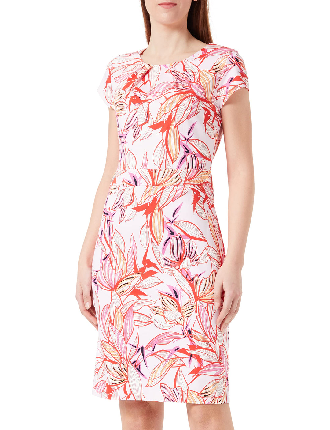 GERRY WEBER Damen 180025-31549 Kleid, Lila/Pink/Rot/Orange Druck, 34
