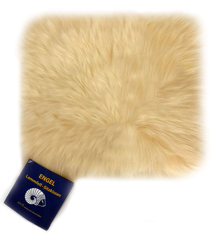 Reissner Lammfelle Sitzauflage DIANA-40-CHA aus Schaffell hochwollig quadratisch 40x40cm Champagner,