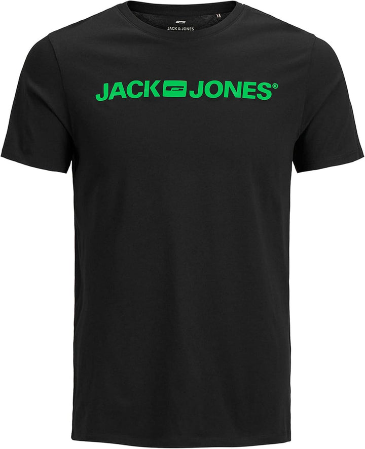 JACK & JONES Herren Jjecorp Logo Tee Ss Crew Neck T-Shirt (2er Pack) XS 3er Pack (2x Schwarz, 1x Grü