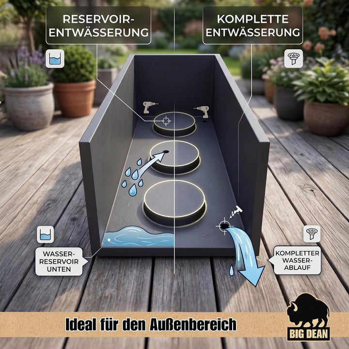 BigDean Pflanzkübel Gross Aussen ca. 100cm Schiefer Optik Blumentopf
