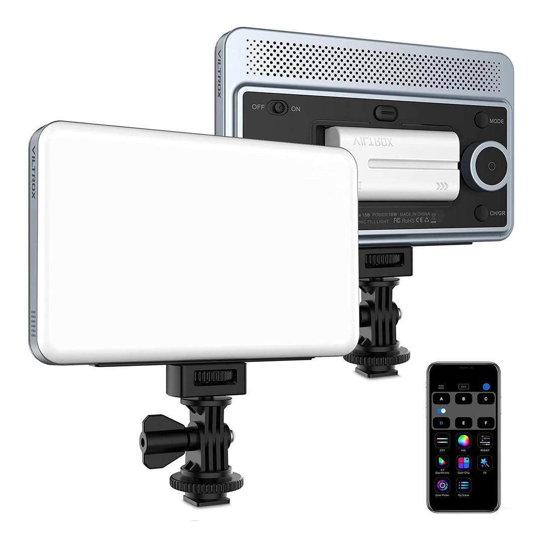VILTROX 18W 2800K-6800K CRI 95+ auf dem LED Panel der Kamera, 1800 Lumen Smartphone Steuerlicht Dimm