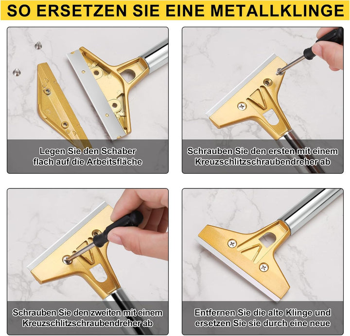 2 Stück Tapetenentferner Set mit 20 Ersatzklingen und Schutzhülle,4'' Tapetenschaber mit Gummigriff,
