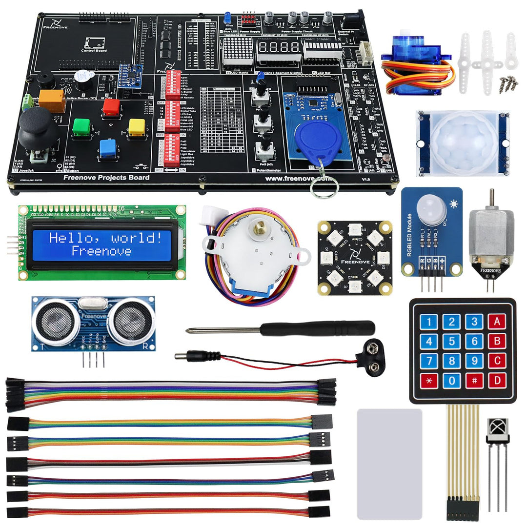 Freenove Projects Kit (No Control Board) (Compatible with Arduino IDE), 238-Page Detailed Tutorials,