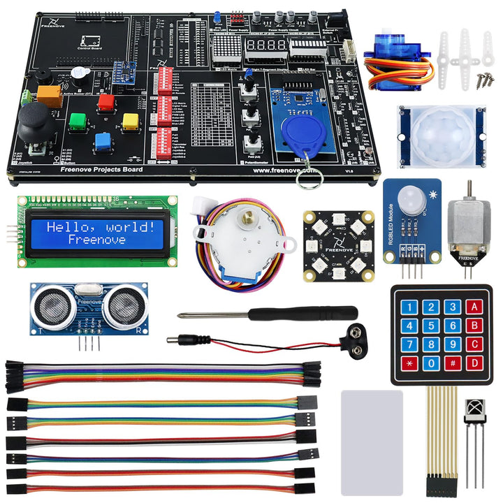 Freenove Projects Kit (No Control Board) (Compatible with Arduino IDE), 238-Page Detailed Tutorials,