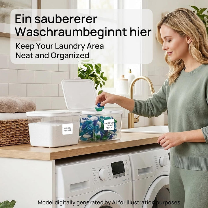 Vtopmart Waschmittel Aufbewahrungsbox mit Deckel für Wäsche Pods, 2 Stück, 2