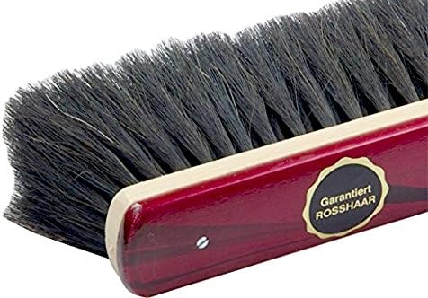 BawiTec Hochwertiger Handfeger Handbesen 29 cm lang Echt Rosshaar lackiert 2tlg. weich Garantiert Ro