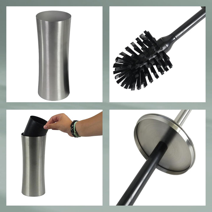 kela 22496 WC-Garnitur Elegance aus Edelstahl in Silber, 10 x 10 x 36 cm, WC-Garnitur