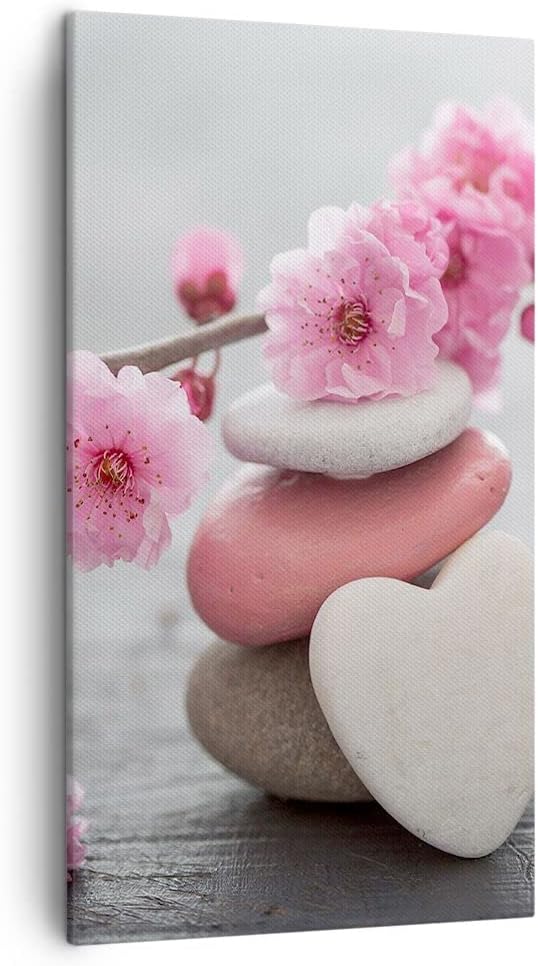 Bilder auf Leinwand Yoga weiblich Blume Gesundheit Leinwandbild mit Rahmen 45x80cm Wandbilder Dekora