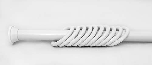 DUSCHVORHANGSTANGE 180 - 300 CM WEISS TELESKOPSTANGE - EXTRA LANG - GARDINENSTANGE SPRING KLEMMSTANG