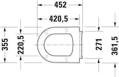 Duravit WC-Sitz ME by Starck, Toilettendeckel mit Absenkautomatik, Klodeckel aus Urea-Duroplast, mit