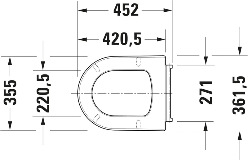 Duravit WC-Sitz ME by Starck, Toilettendeckel mit Absenkautomatik, Klodeckel aus Urea-Duroplast, mit