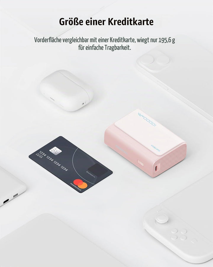CUKTECH Powerbank 10000mAh(2S1P), 30W Power Bank USB C mit 2 Anschlüsse, externer Handyakku für iPho