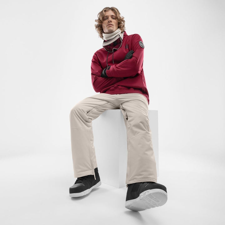 SIROKO W1 Ski- & Snowboardjacke Herren Wasserdicht Wärmeschutz Fronttasche Wintersport S Bordeauxrot