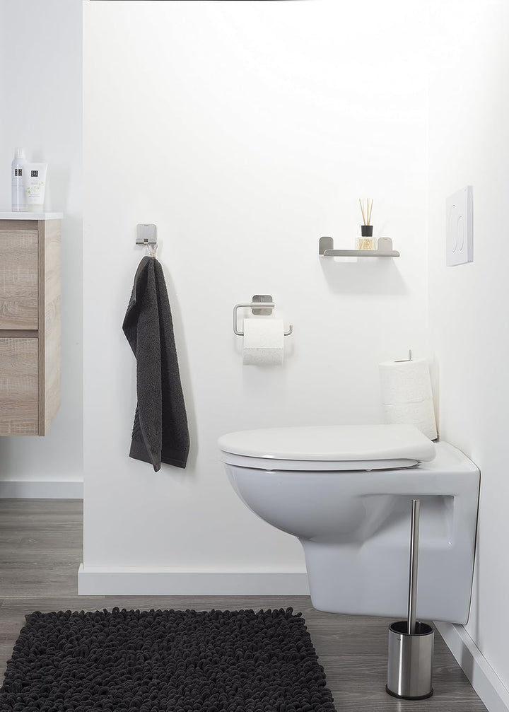 Tiger Colar Toilettenbürste freistehend, Edelstahl gebürstet, mit integrierter Klebefolie zur Montag