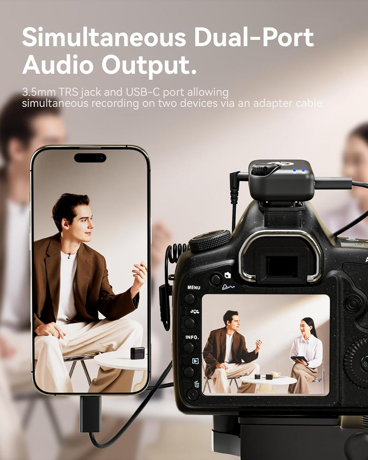 Hollyland Lark M2S Combo (Kamera RX+USB-C RX+ Lightning-Kabel) Kabelloses Lavaliermikrofon für iPhon