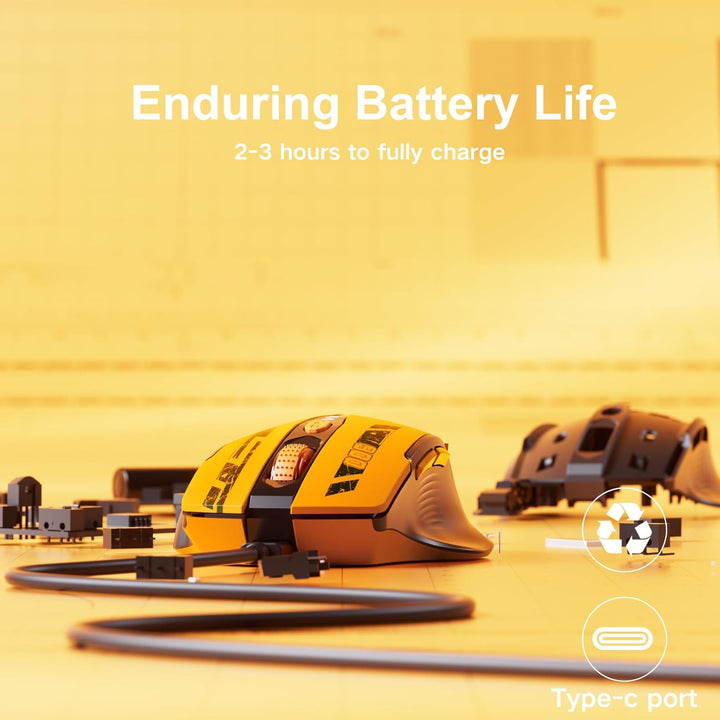 Uineer Bluetooth Maus, Tri-Mode (BT 5.0/4.0+2.4G Hz, sichtbarer Batteriestand, wiederaufladbare ergo