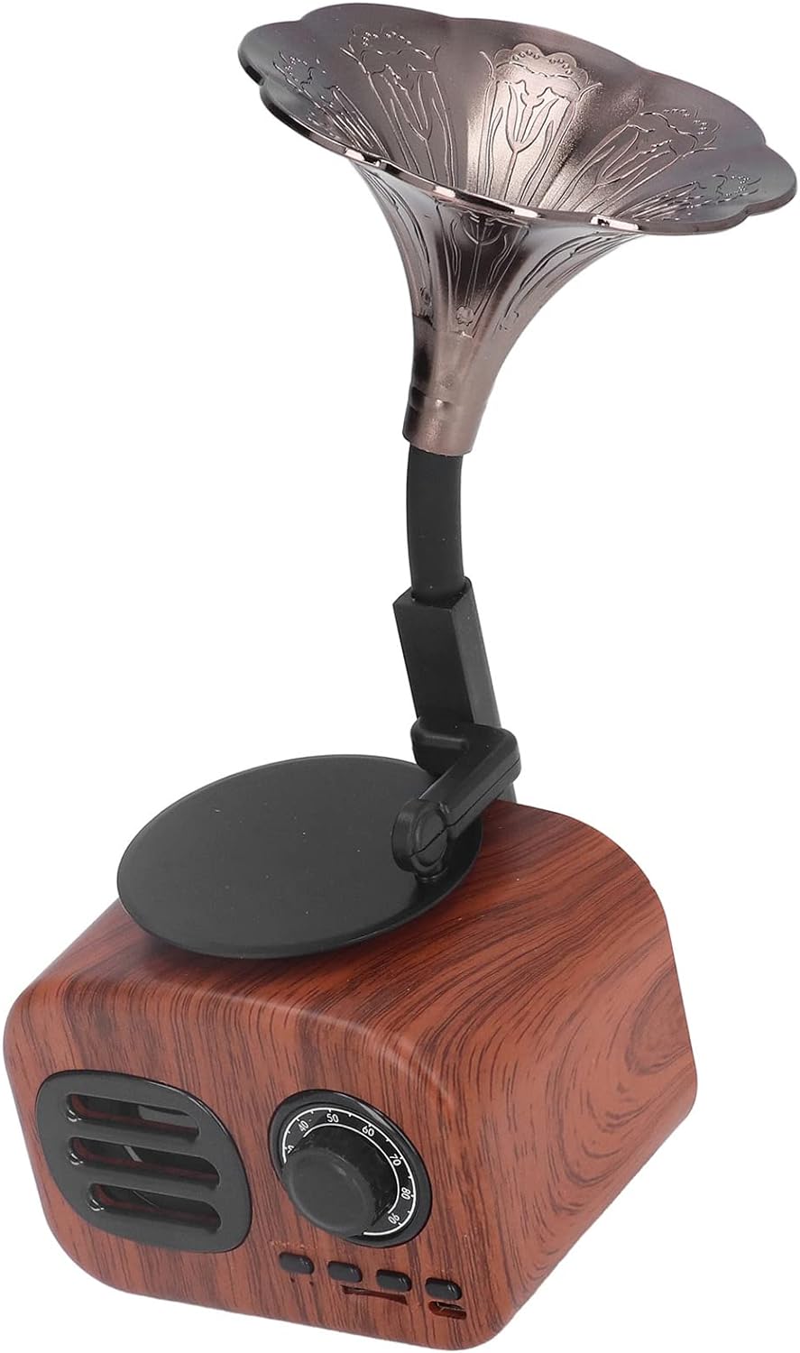 MOUMOUTEN Retro-Grammophon, Musikbox, tragbarer kabelloser Vintage-Lautsprecher, 5 W USB, wiederaufl