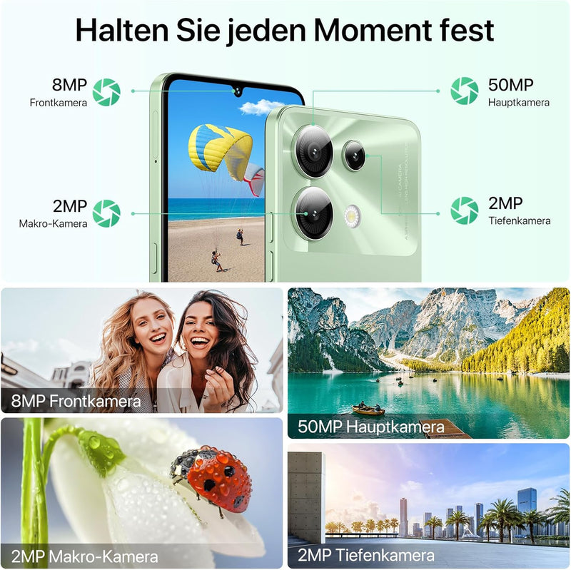 UMIDIGI G9 5G Smartphone, Android 14 Handy Ohne Vertrag, 90HZ Octa-Core, 12(6+6) GB+128GB Handy, 6.7