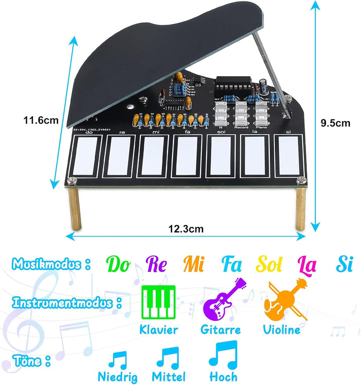 DONGKER DIY Klavier Löt Bausatz kit Elektronisches DIY Schweissen Elektronik Bausatz mit Notiz Lehr